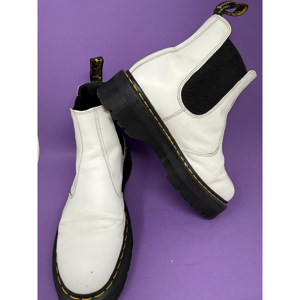 Dr. Martens 2976 Quad Chelsea Boots Womens 12 Mens 11 White Platform Lug Sole